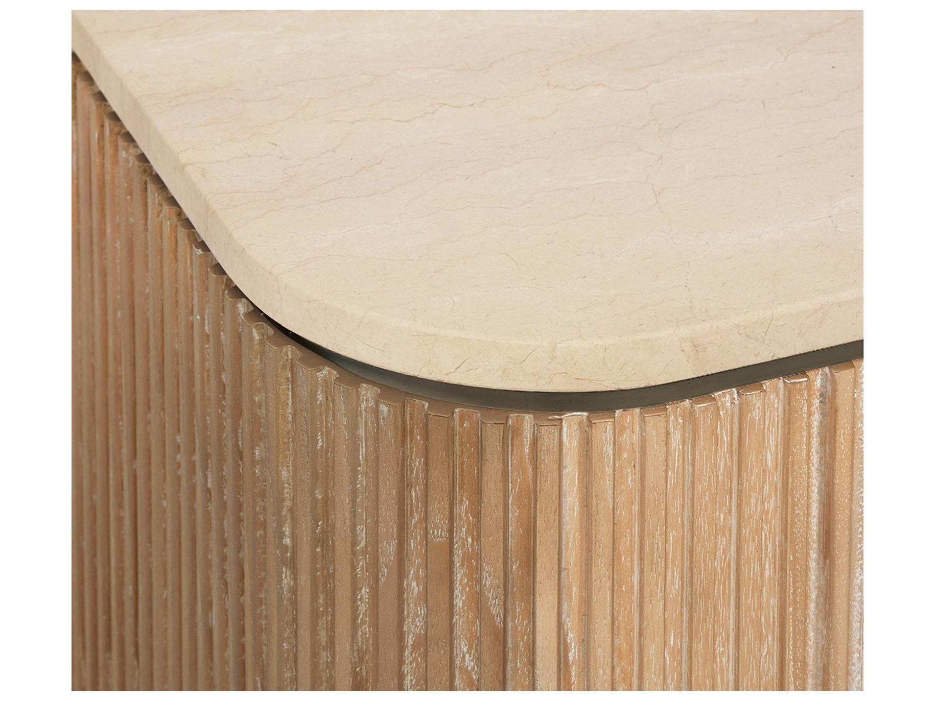 Interlude Home Morrison Husk Honey Champagne Silver Beige Mindi Wood Writing Desk