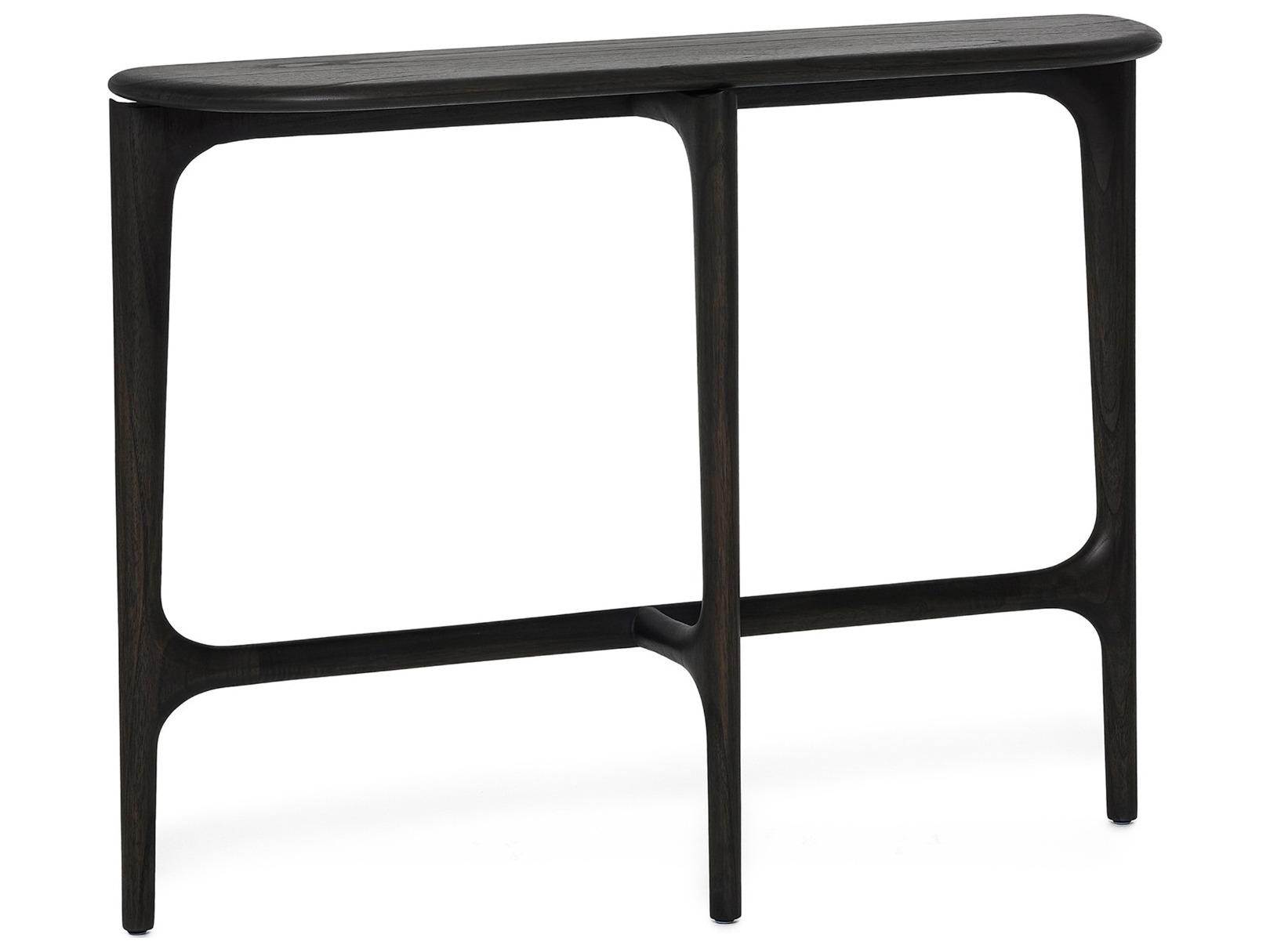 Interlude Home Morgan Demilune Wood Cinder Console Table