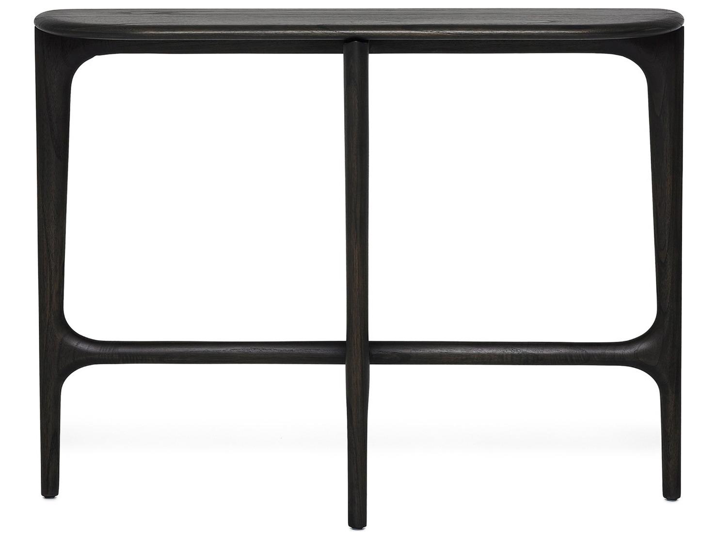 Interlude Home Morgan Demilune Wood Cinder Console Table