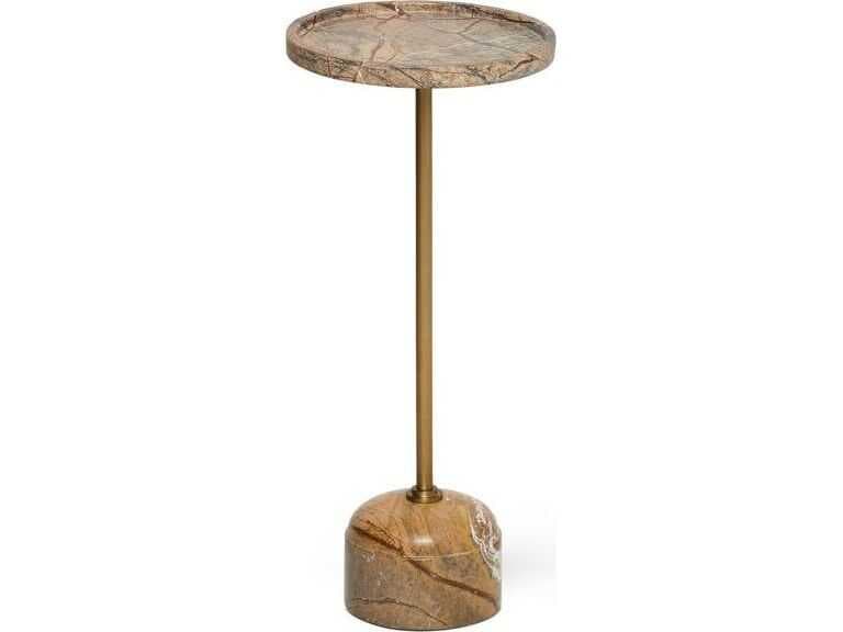 Interlude Home Rene Round Marble End Table