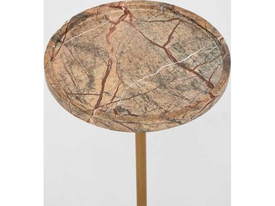 Interlude Home Rene Round Marble End Table