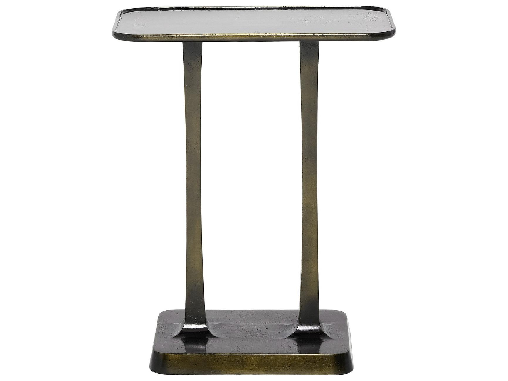 Interlude Home Axel Rectangular Metal Deep Bronze End Table