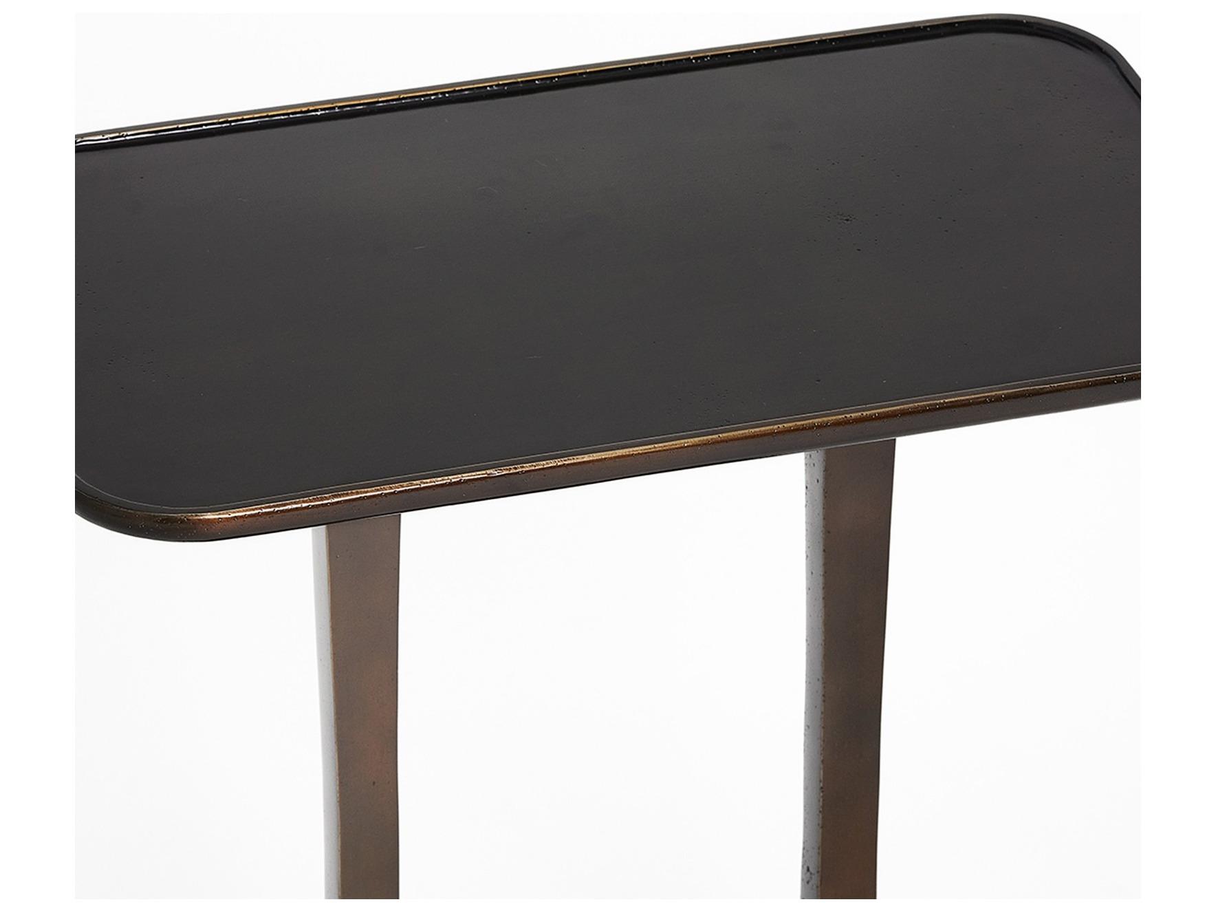 Interlude Home Axel Rectangular Metal Deep Bronze End Table