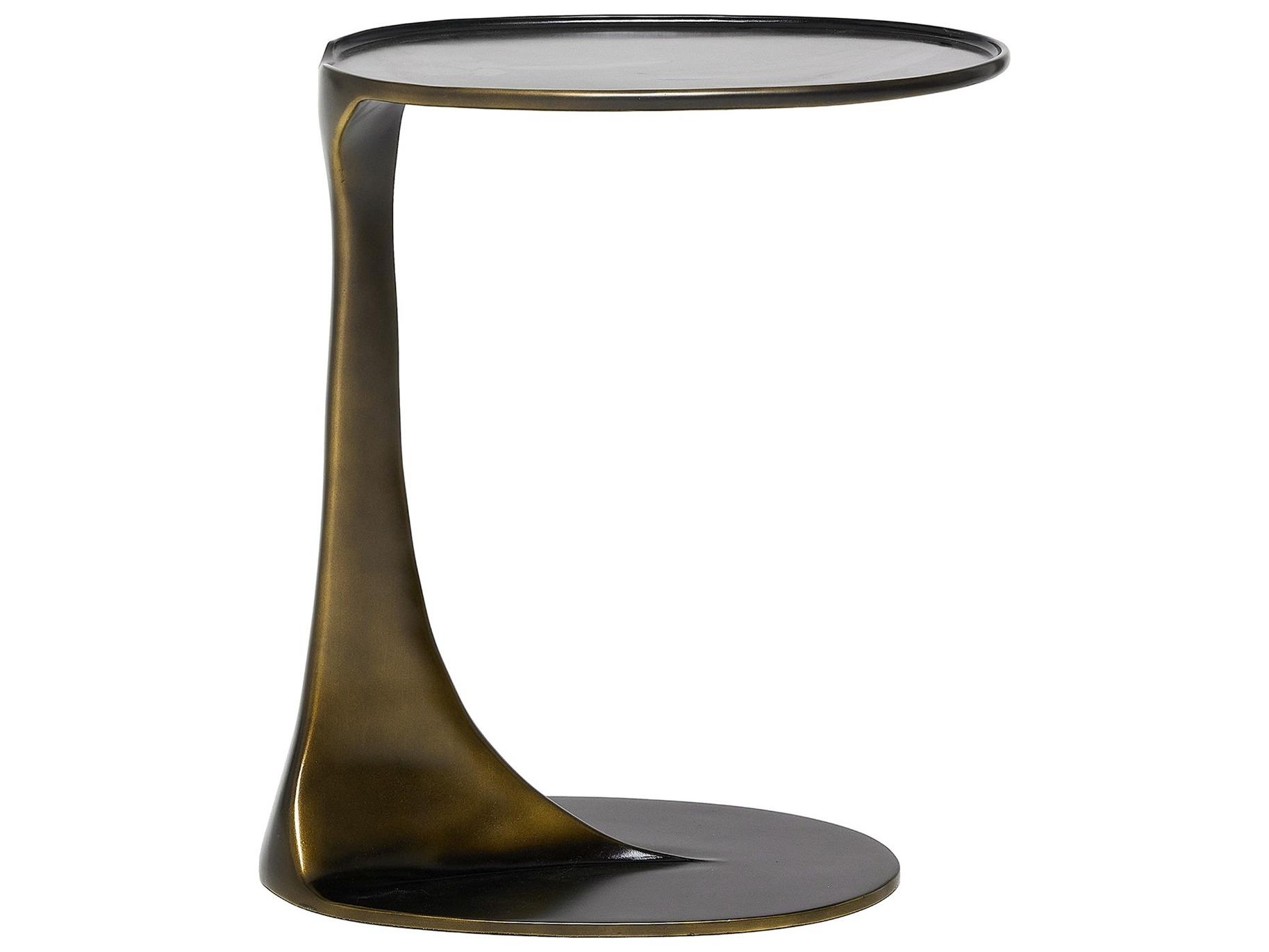 Interlude Home Duval Oval Metal Deep Bronze End Table