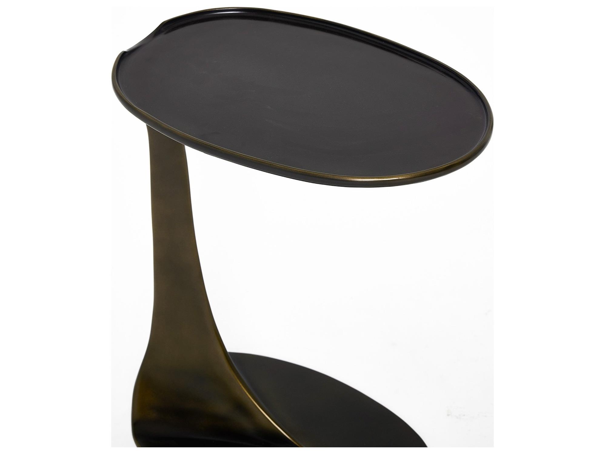 Interlude Home Duval Oval Metal Deep Bronze End Table
