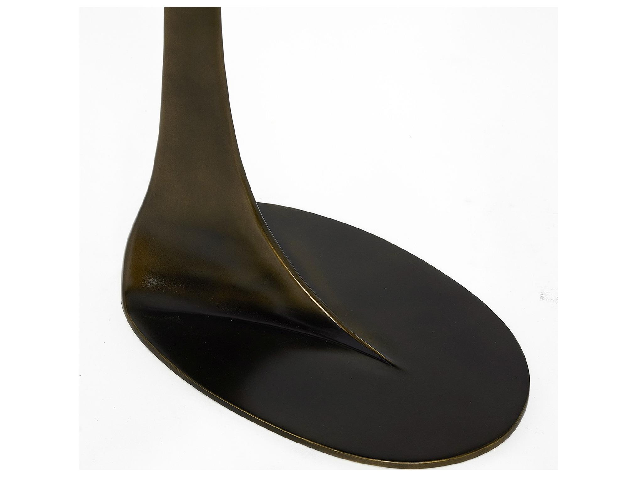 Interlude Home Duval Oval Metal Deep Bronze End Table