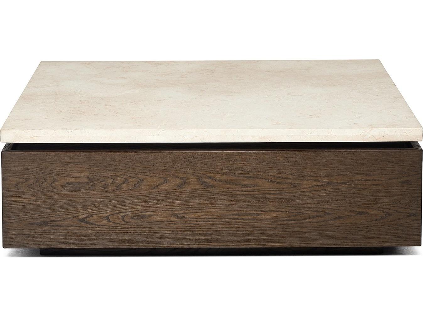Interlude Home Branford Square Marble Mocha Honey Coffee Table