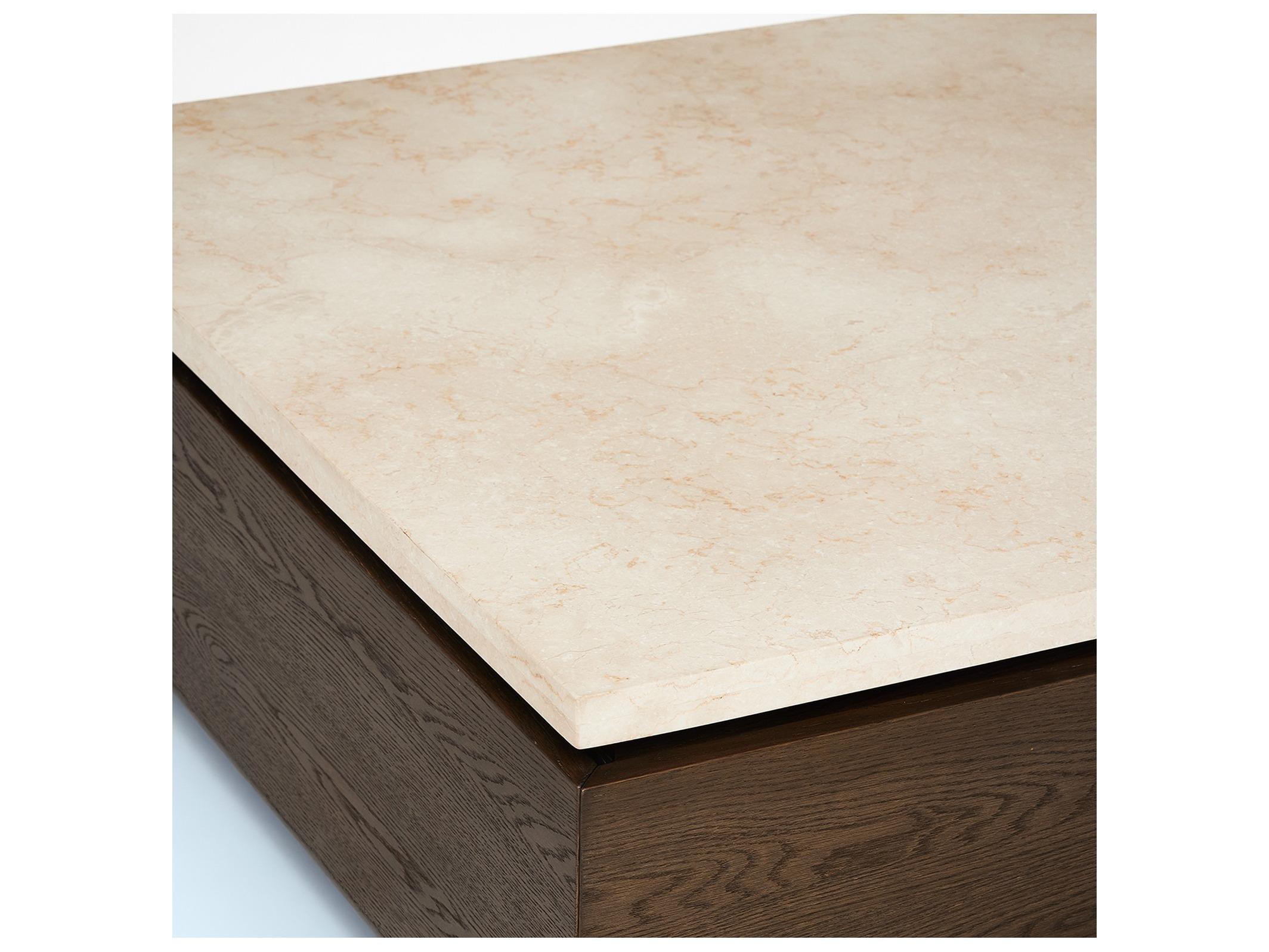 Interlude Home Branford Square Marble Mocha Honey Coffee Table