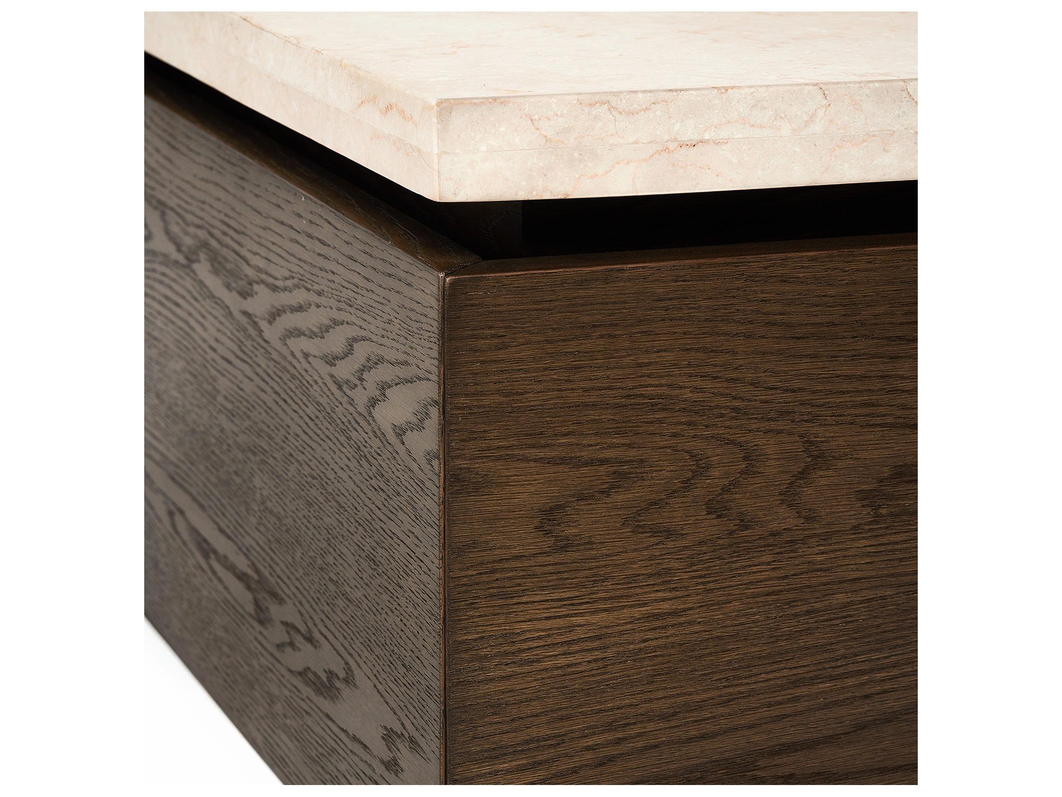 Interlude Home Branford Square Marble Mocha Honey Coffee Table