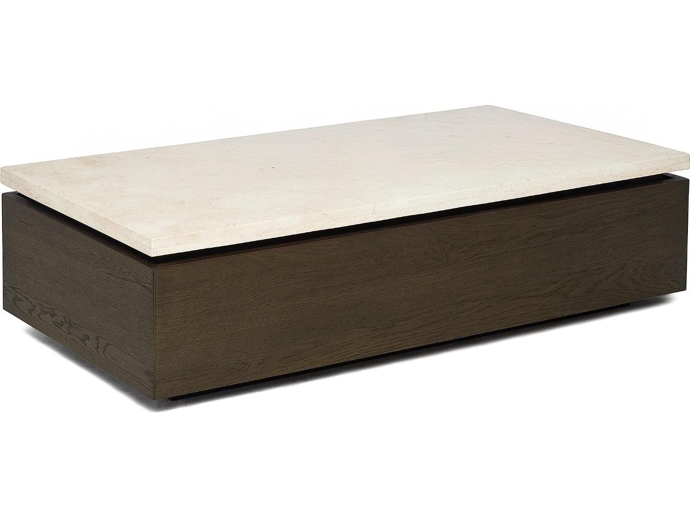 Interlude Home Branford Rectangular Marble Mocha Honey Coffee Table
