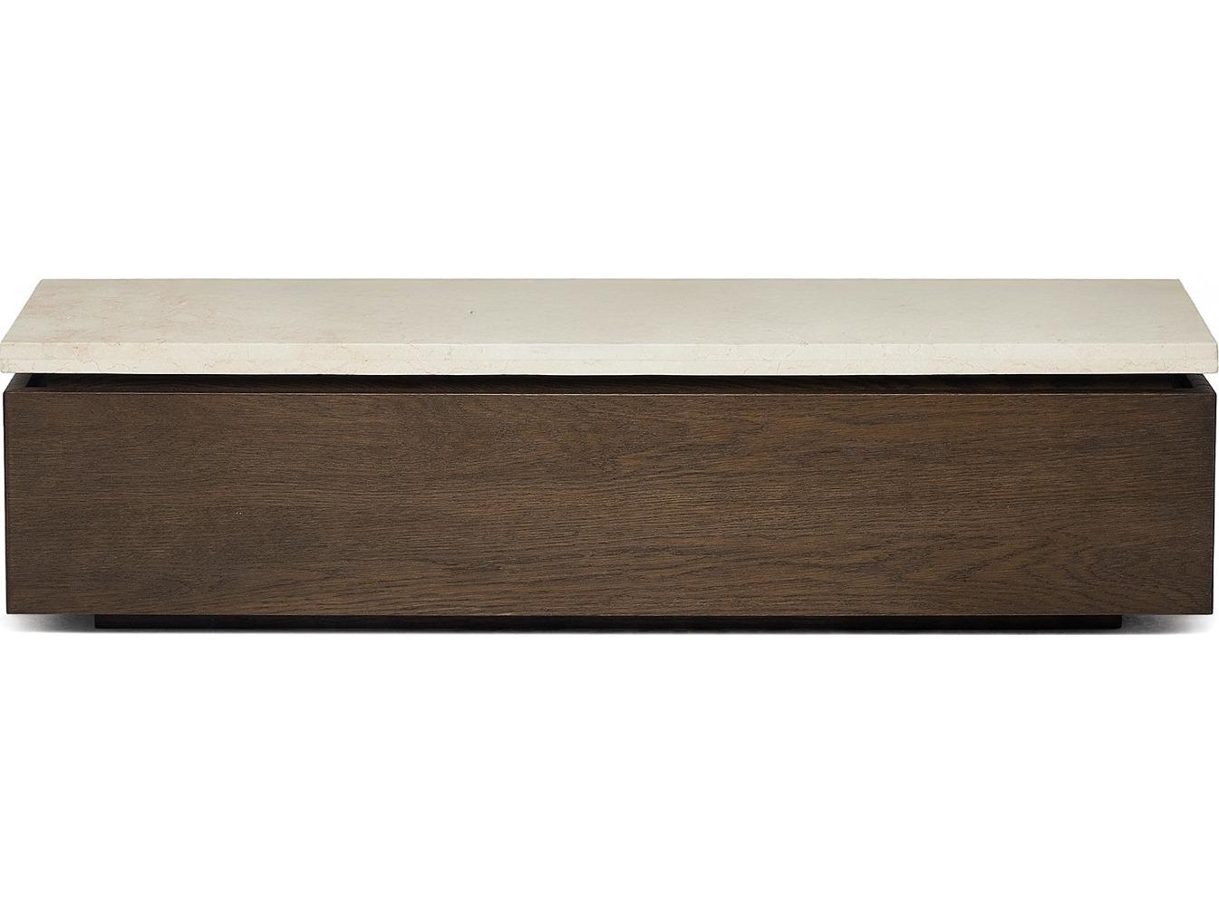 Interlude Home Branford Rectangular Marble Mocha Honey Coffee Table