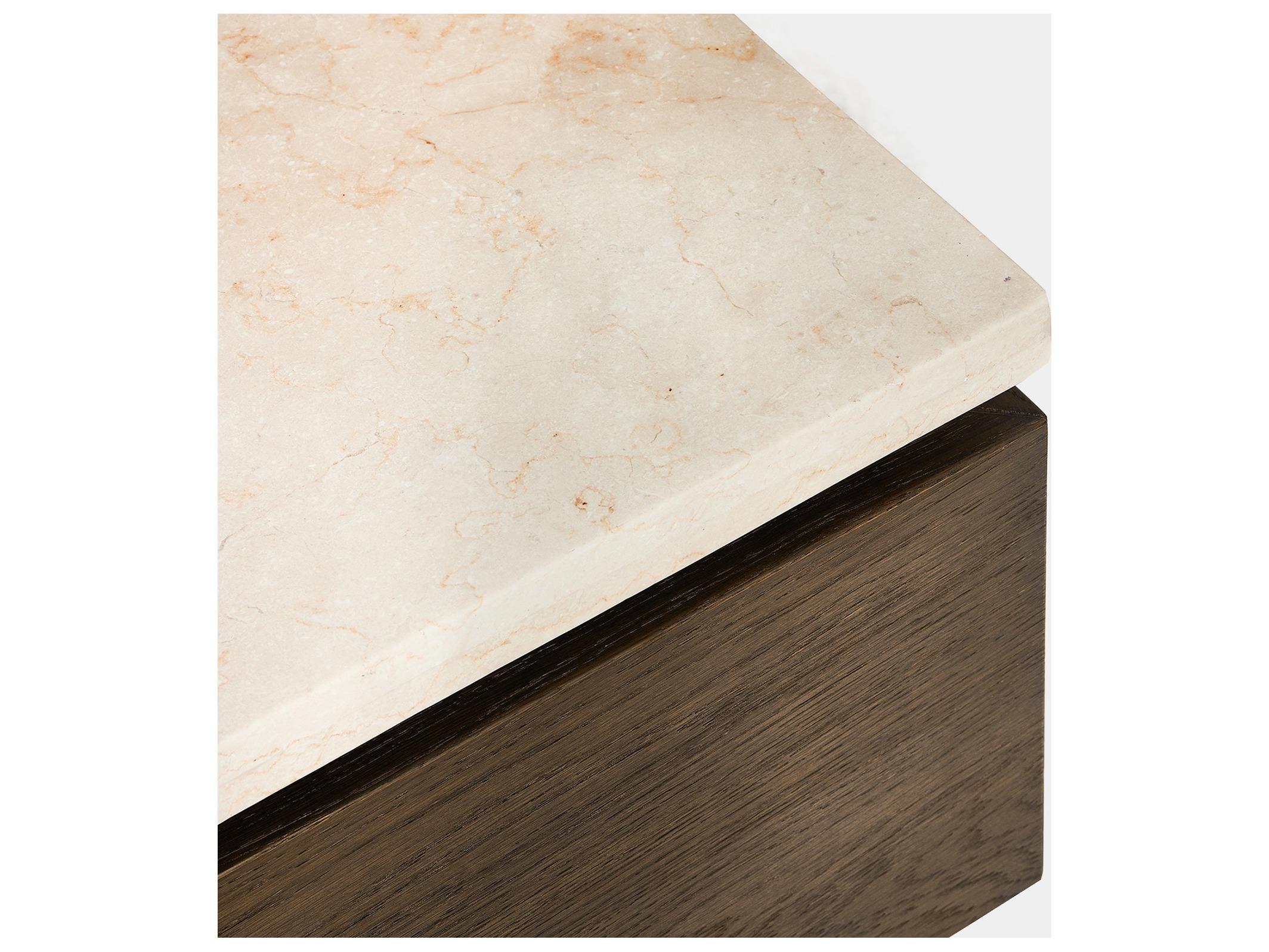 Interlude Home Branford Rectangular Marble Mocha Honey Coffee Table