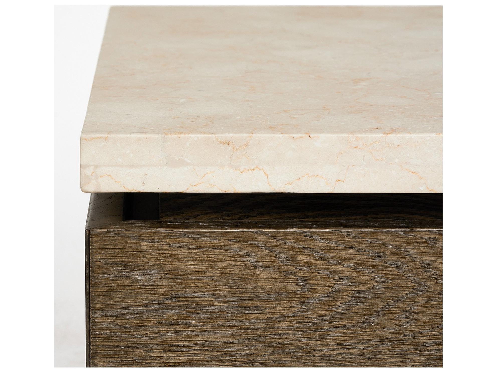 Interlude Home Branford Rectangular Marble Mocha Honey Coffee Table