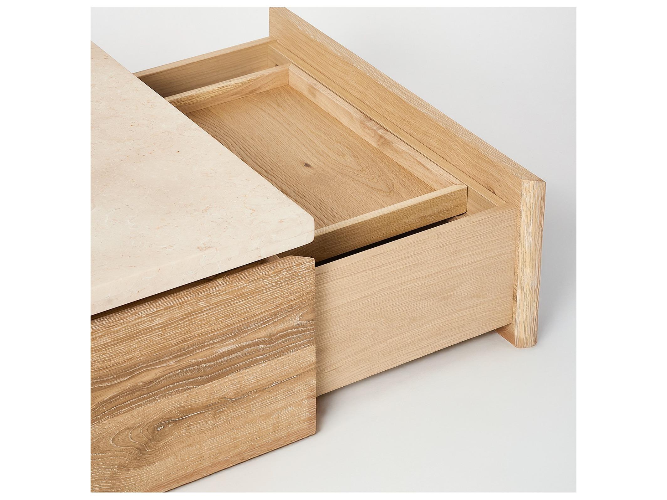 Interlude Home Branford Rectangular Marble Saddle Honey Coffee Table