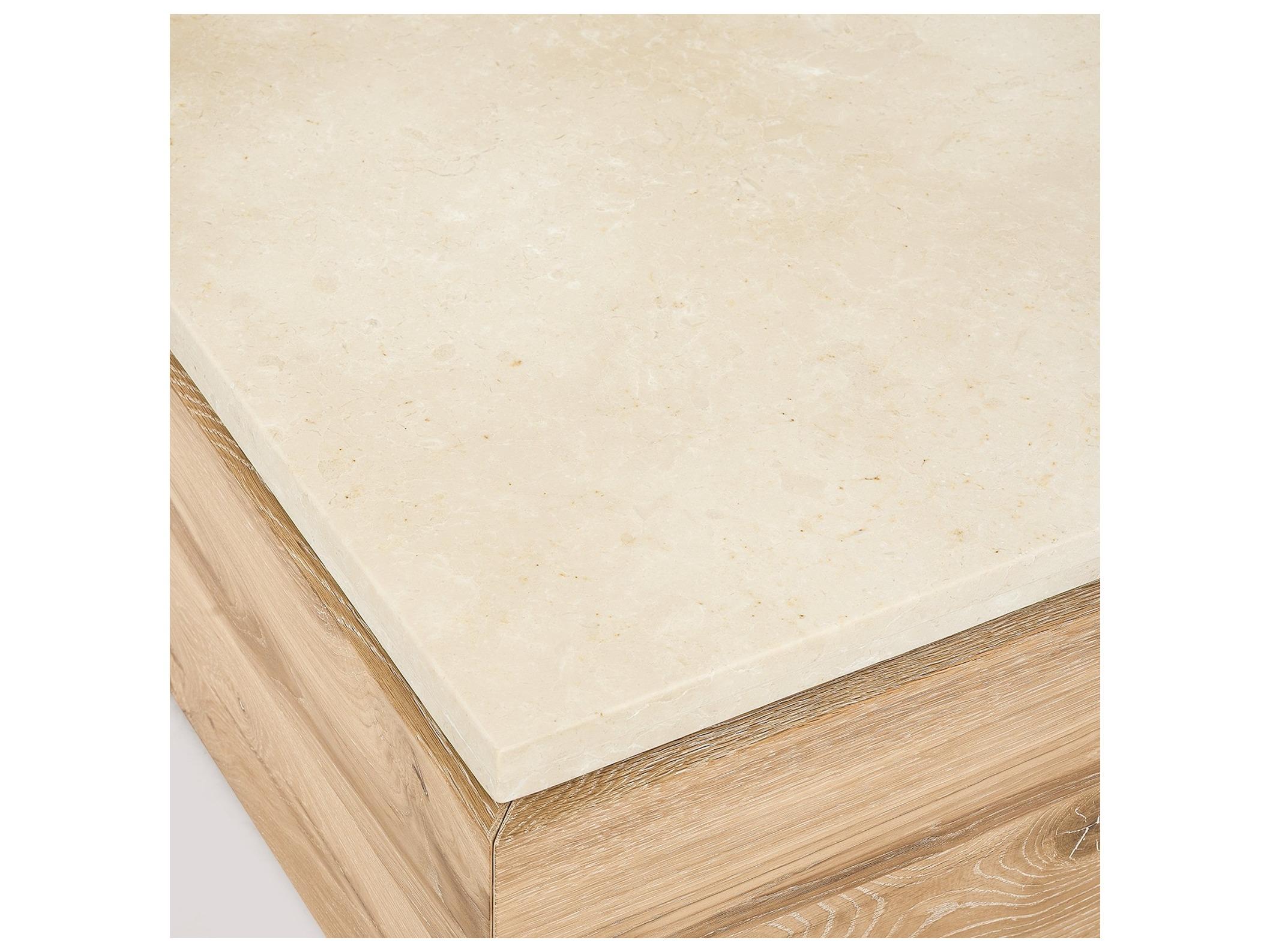 Interlude Home Branford Rectangular Marble Saddle Honey Coffee Table