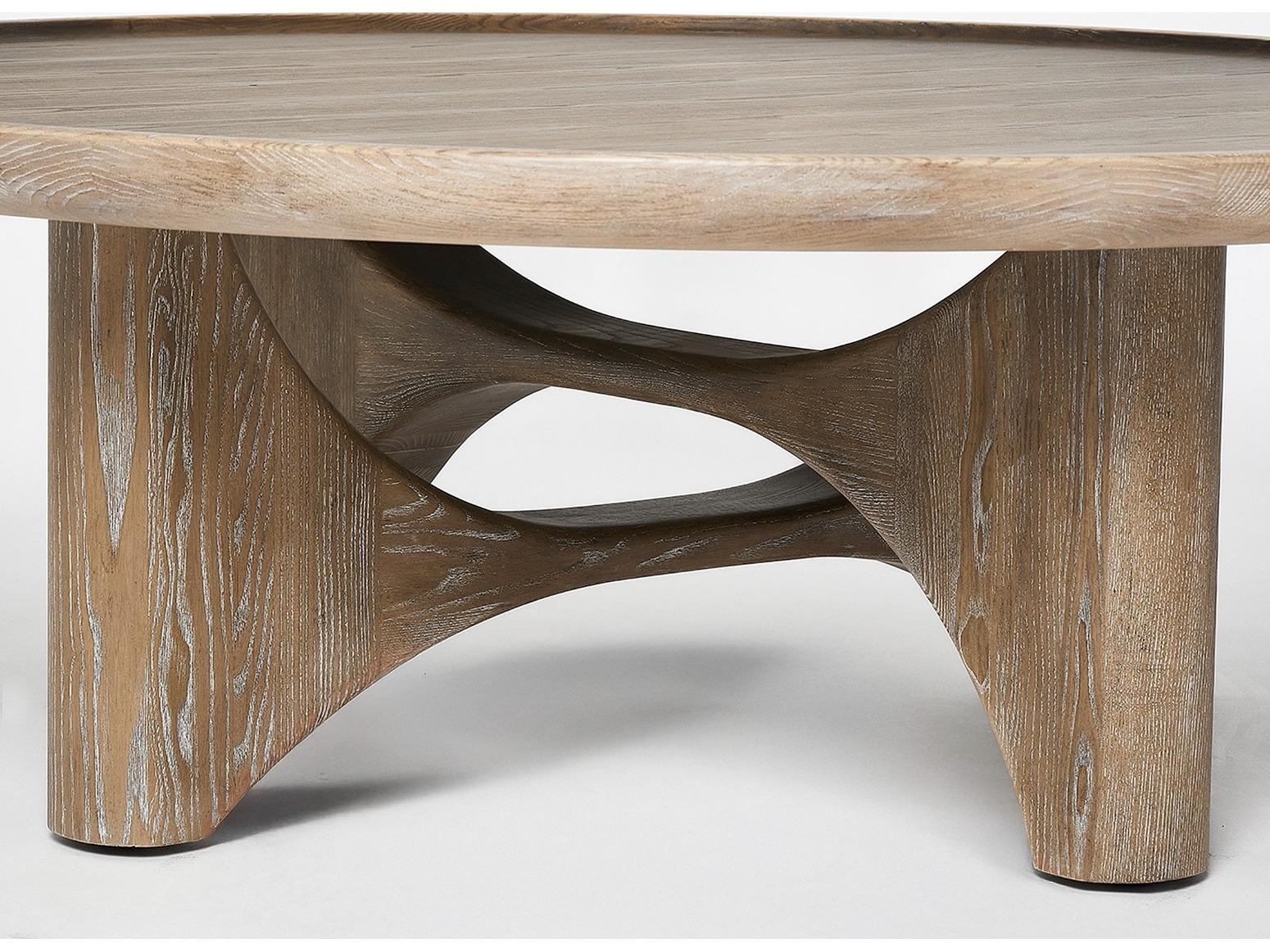 Interlude Home Adel Round Wood Autumn Brown Coffee Table