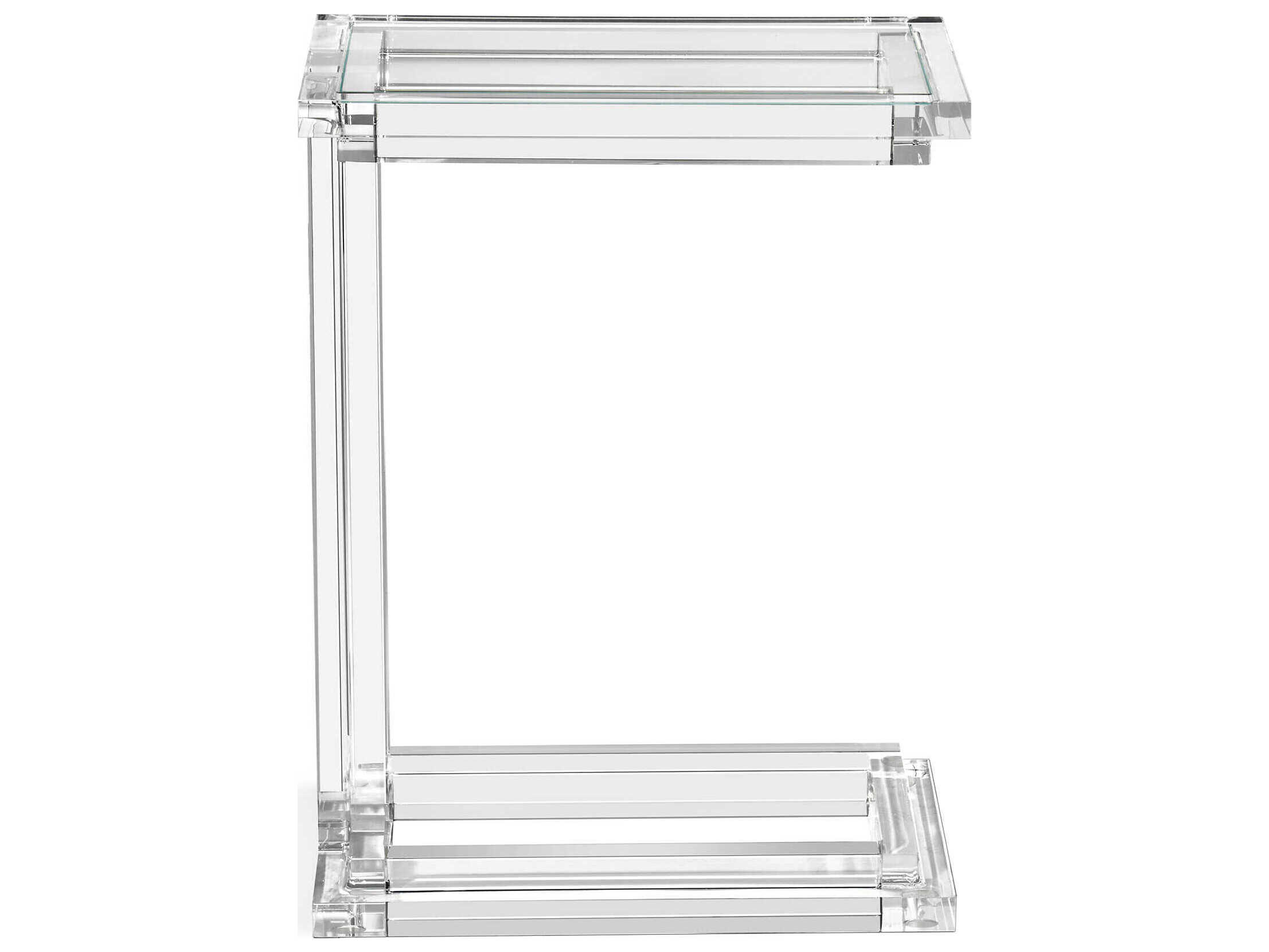Interlude Home Elle Rectangular Clear Crystal Glass End Table