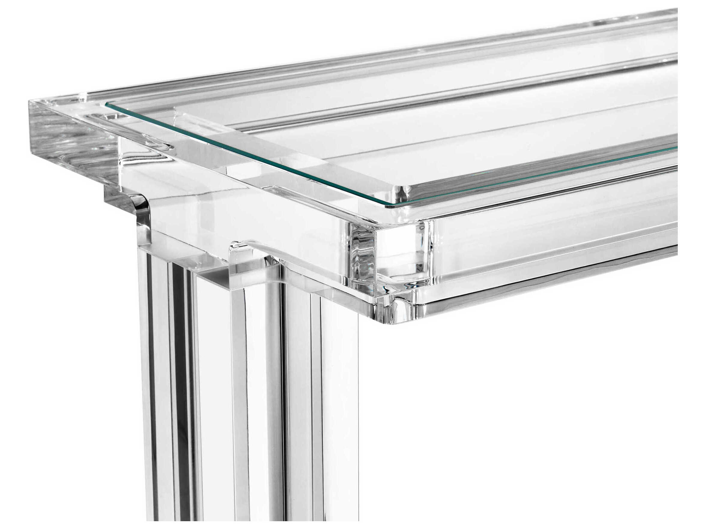 Interlude Home Elle Rectangular Clear Crystal Glass End Table