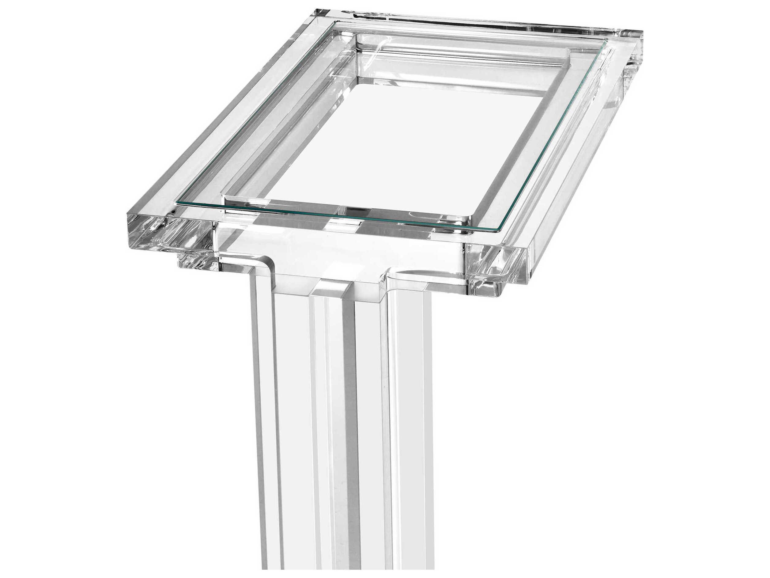 Interlude Home Elle Rectangular Clear Crystal Glass End Table