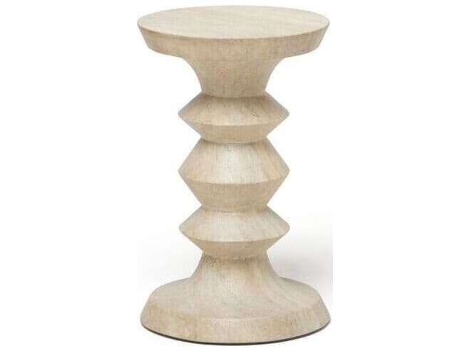 Interlude Home L’avenue Round Concrete Cavern End Table