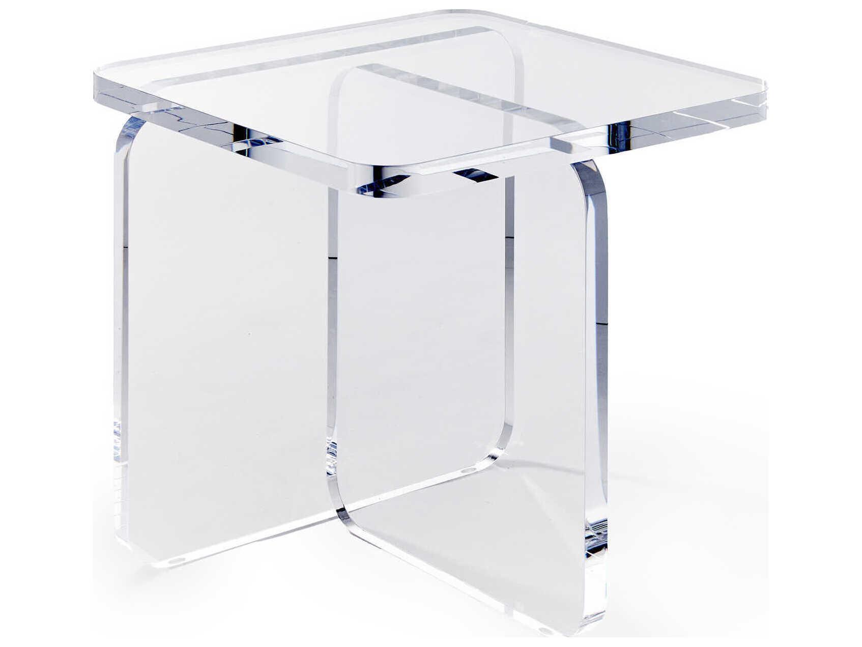 Interlude Home Eden Square Clear Acrylic End Table