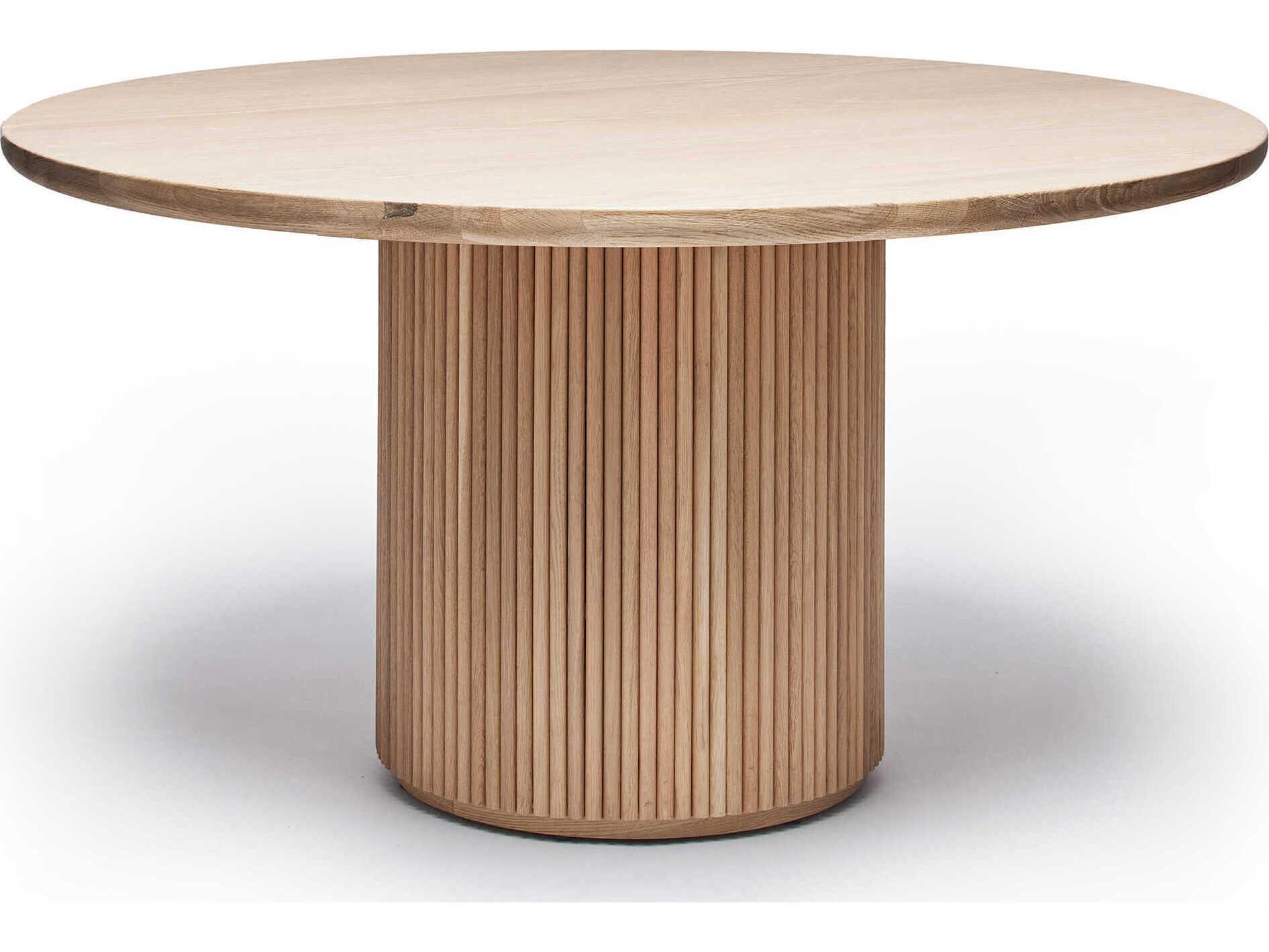 Interlude Home Laurel Round Wood Saddle Dining Table