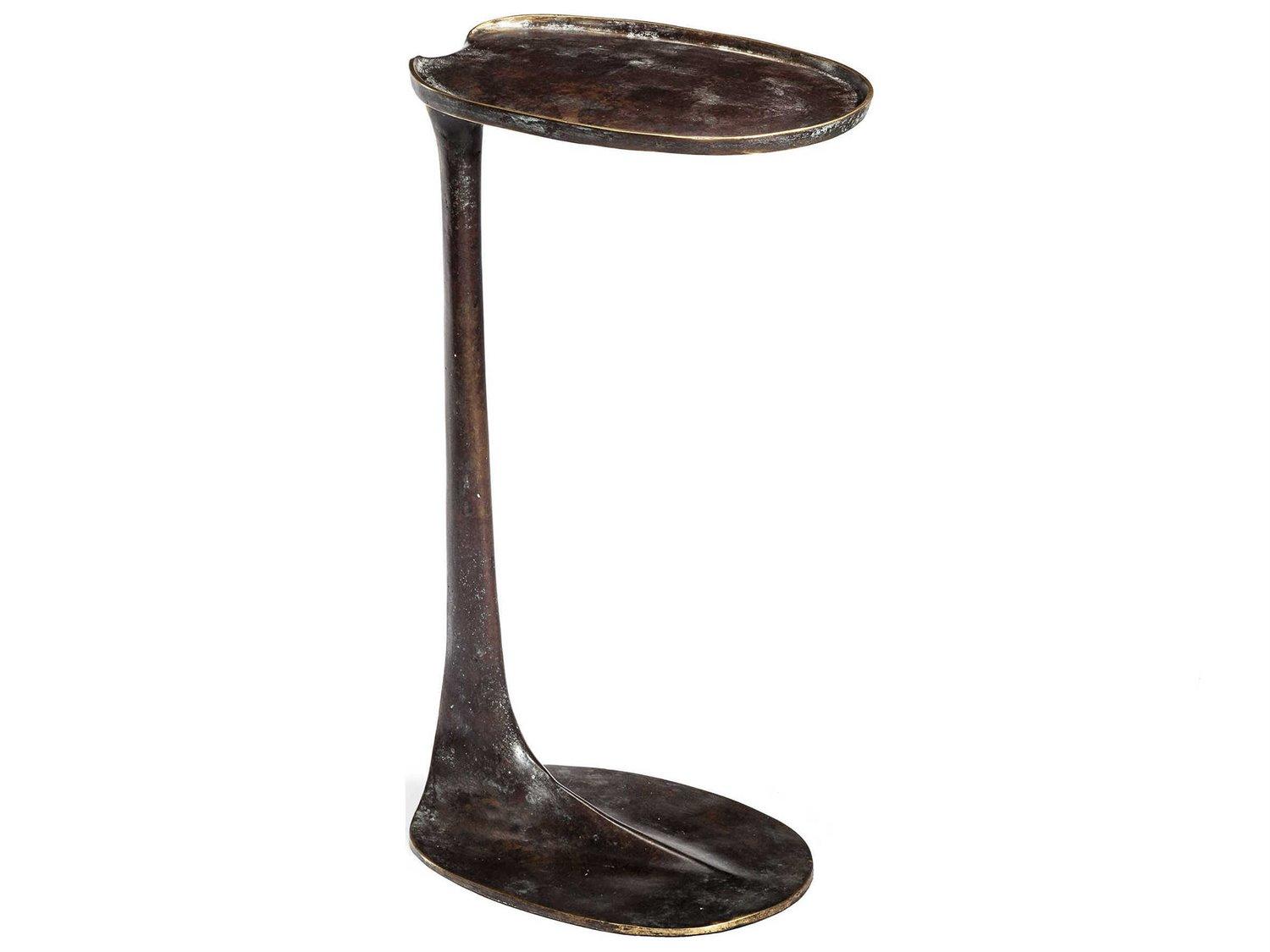 Interlude Home Duval Oval Metal Verdigris End Table