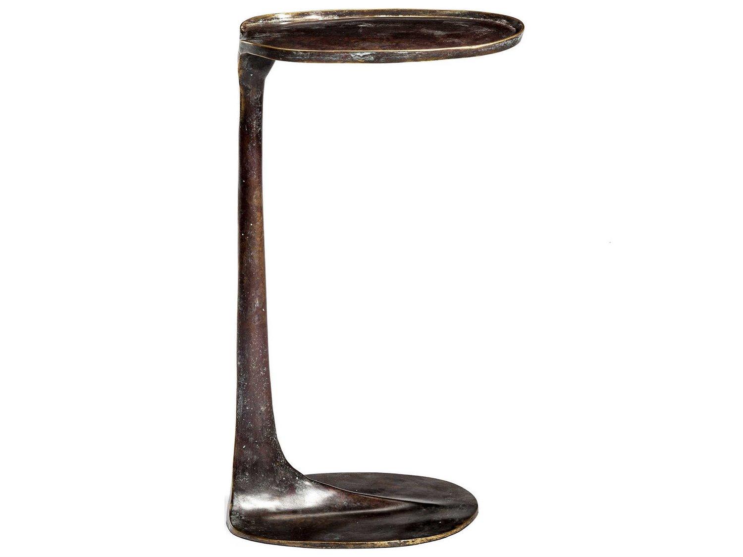 Interlude Home Duval Oval Metal Verdigris End Table