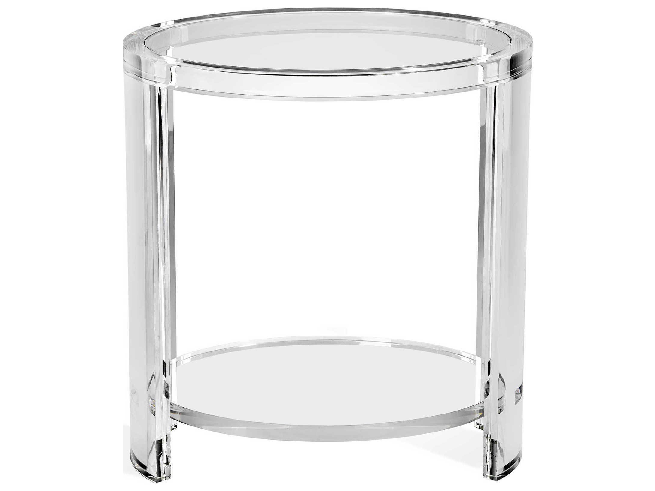 Interlude Home Oval Glass Clear End Table