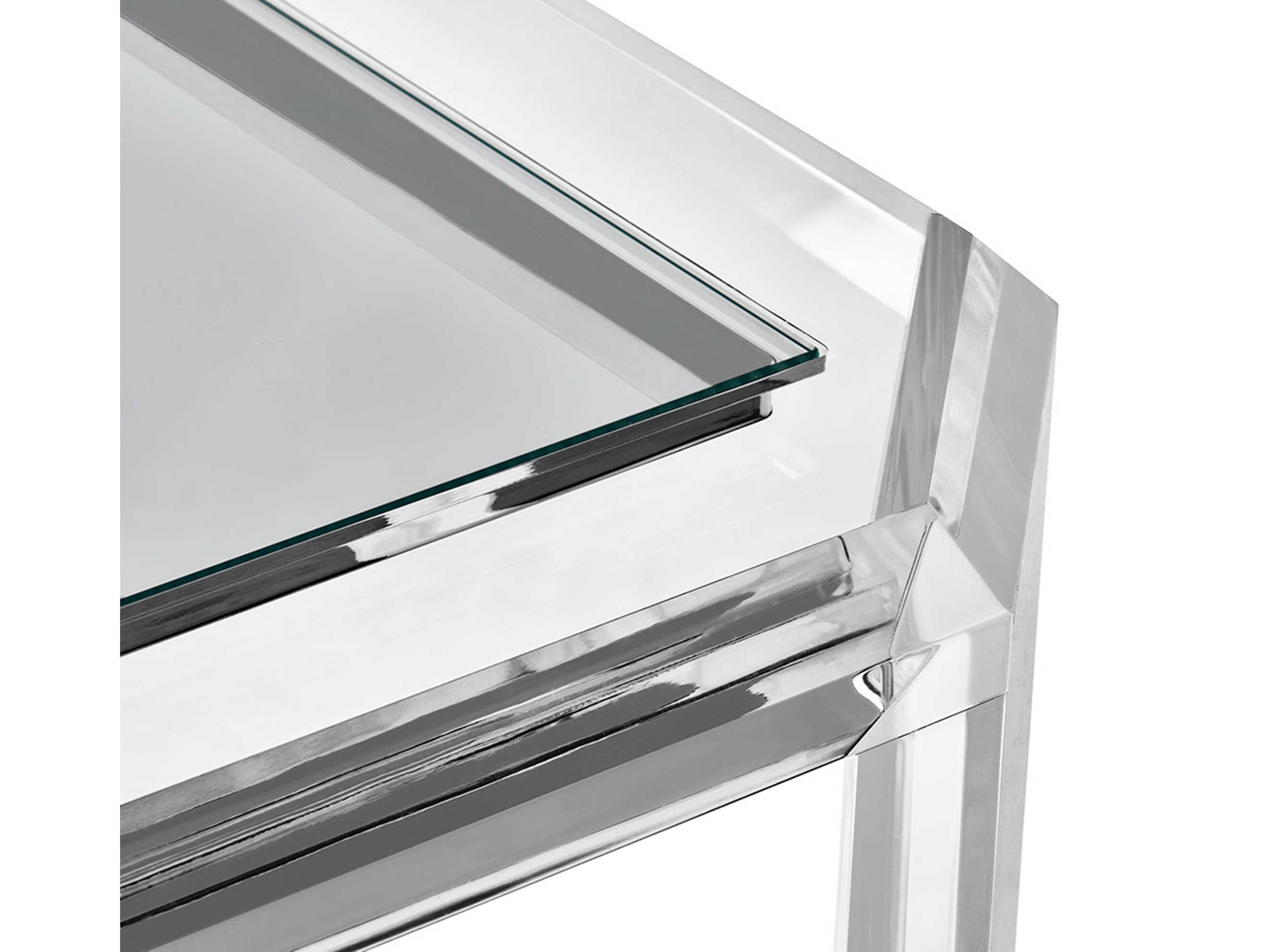 Interlude Home Alden Square Glass Clear End Table