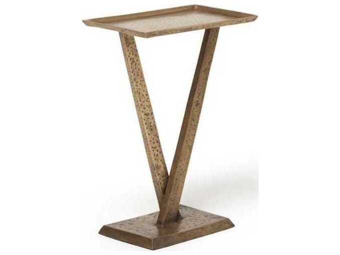 Interlude Home Wilton Rectangular Metal Antique Brass End Table