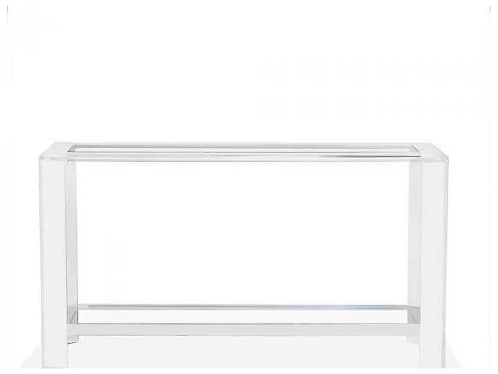 Interlude Home Rectangular Clear Glass Console Table