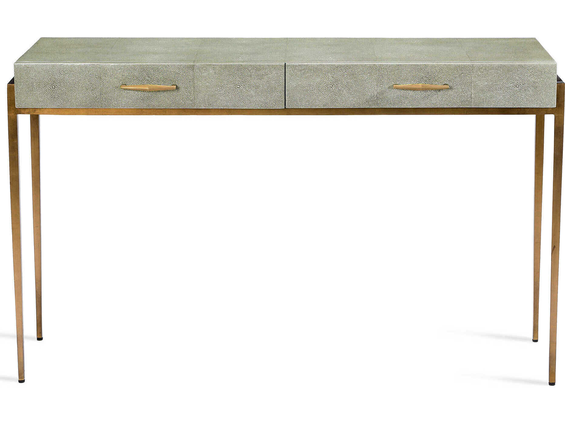 Interlude Home Morand Rectangular Leather Console Table