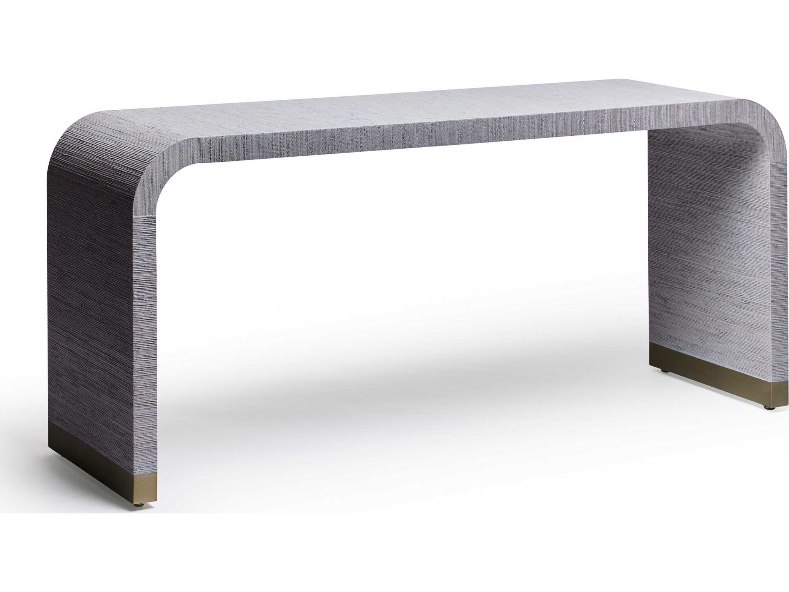 Interlude Home Sutherland Rectangular Wood Mist Champagne Silver Console Table
