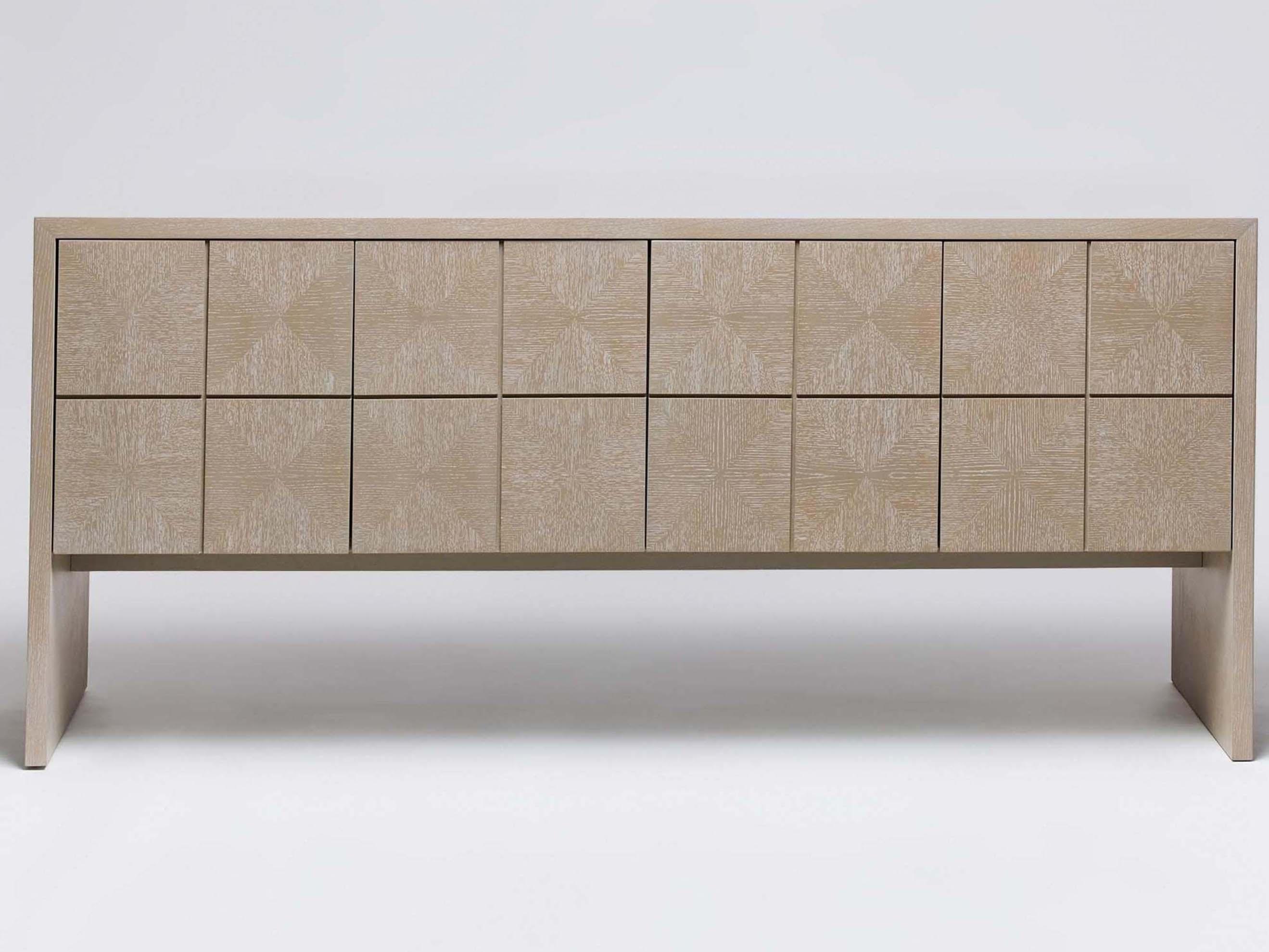 Interlude Home Lowell 72" Oak Wood Cliffside Grey Credenza Sideboard