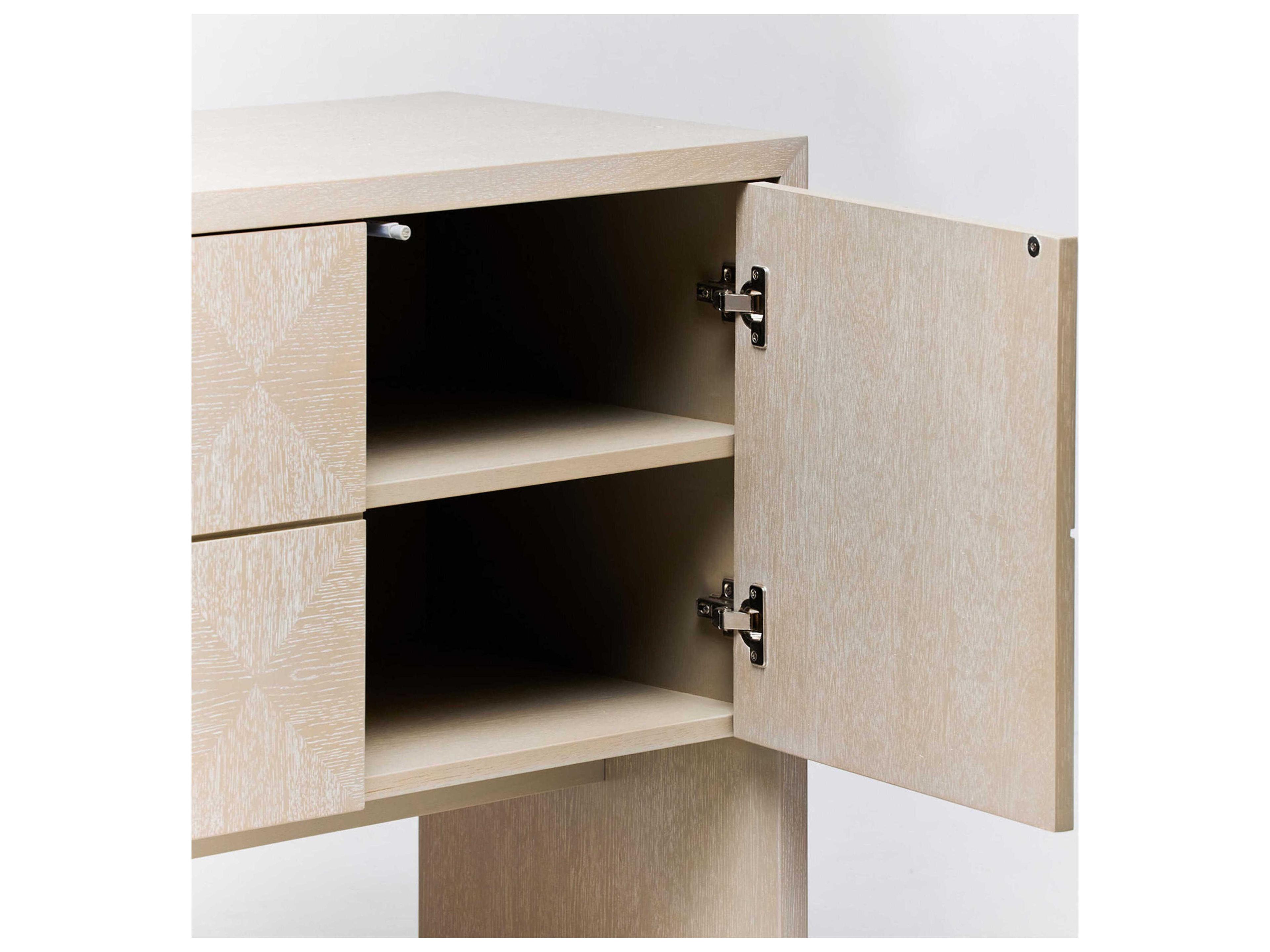 Interlude Home Lowell 72" Oak Wood Cliffside Grey Credenza Sideboard