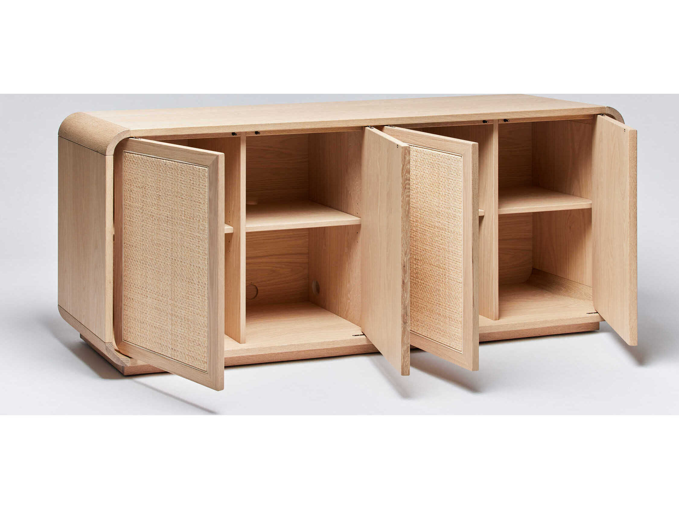 Interlude Home Marsh 75" Oak Wood Saddle Blonde Sideboard