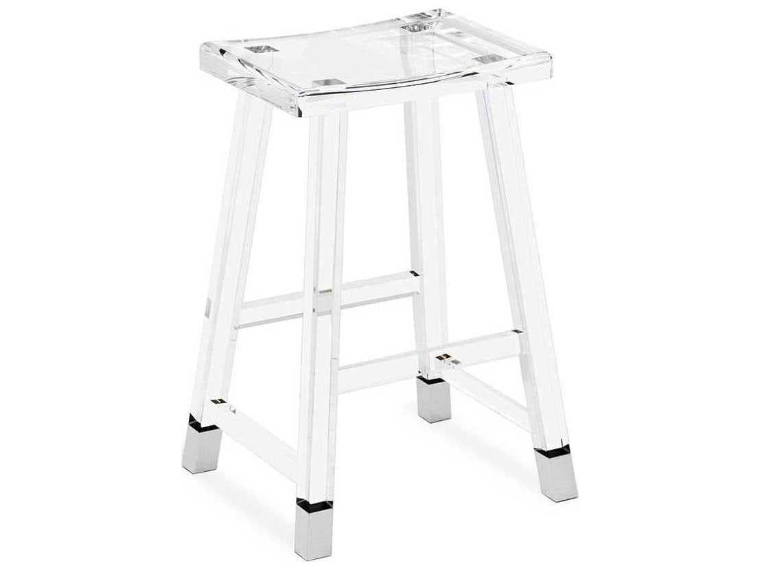 Interlude Home Clear Polished Nickel Counter Stool