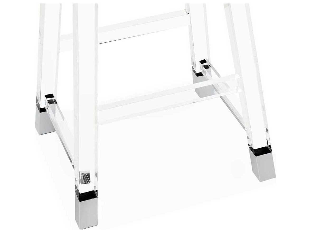 Interlude Home Clear Polished Nickel Counter Stool