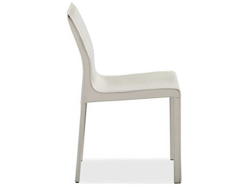 Interlude Home Jada Beige Leather Side Dining Chair
