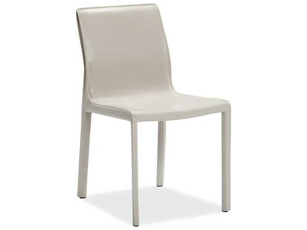 Interlude Home Jada Beige Leather Side Dining Chair