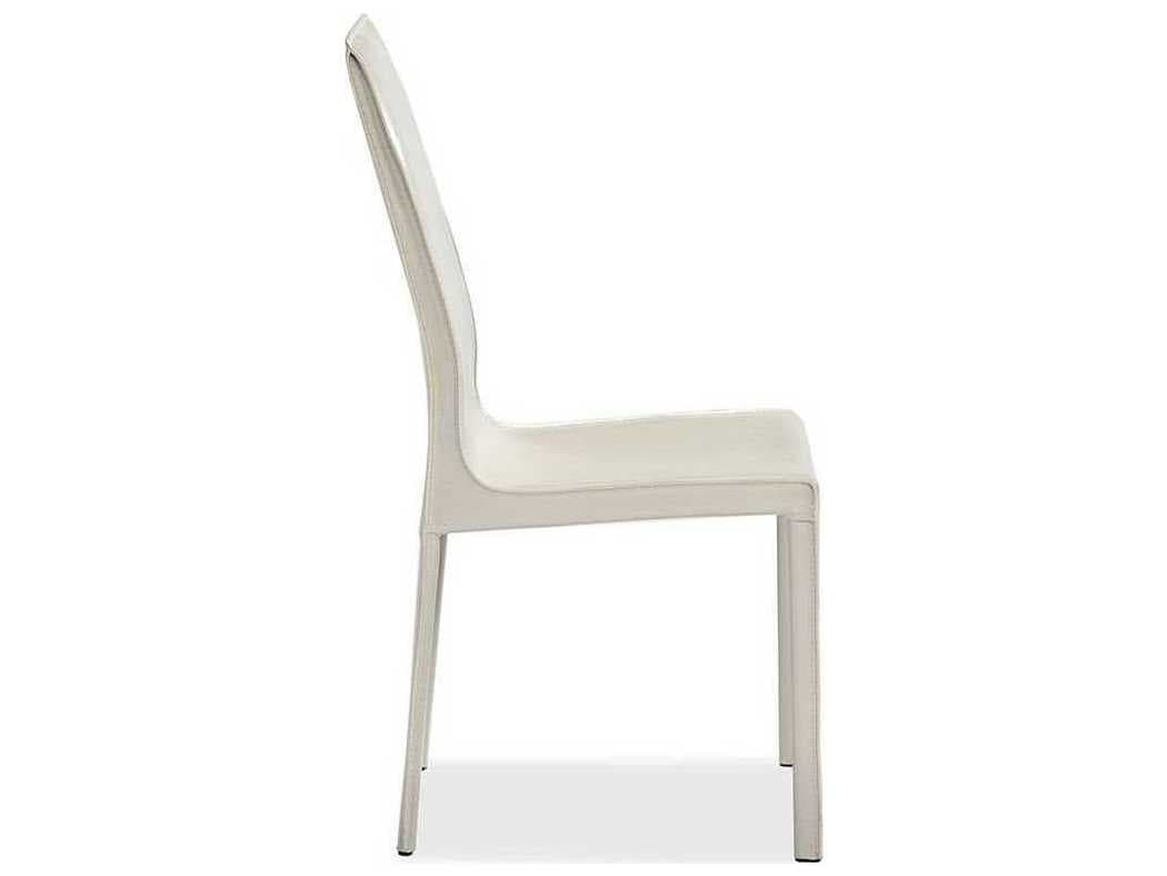 Interlude Home Jada High Back Beige Leather Side Dining Chair