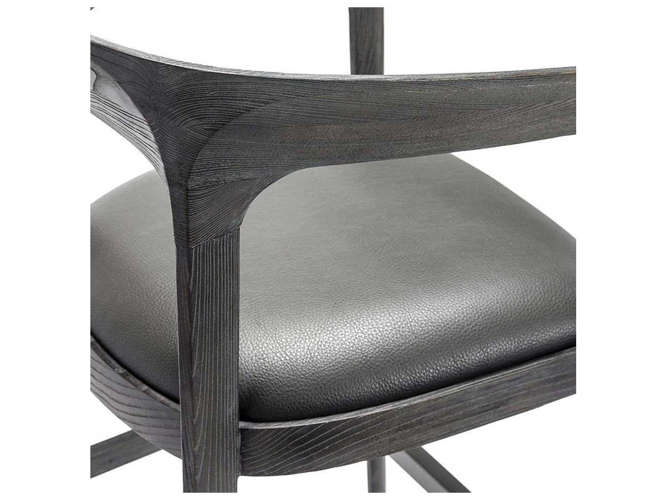 Interlude Home Ash Wood Charcoal Ceruse Slate Grey Counter Stool