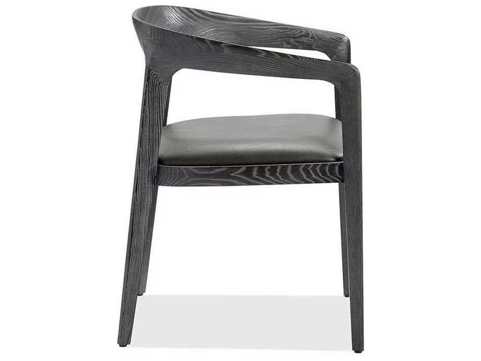 Interlude Home Gray Faux Leather Arm Dining Chair