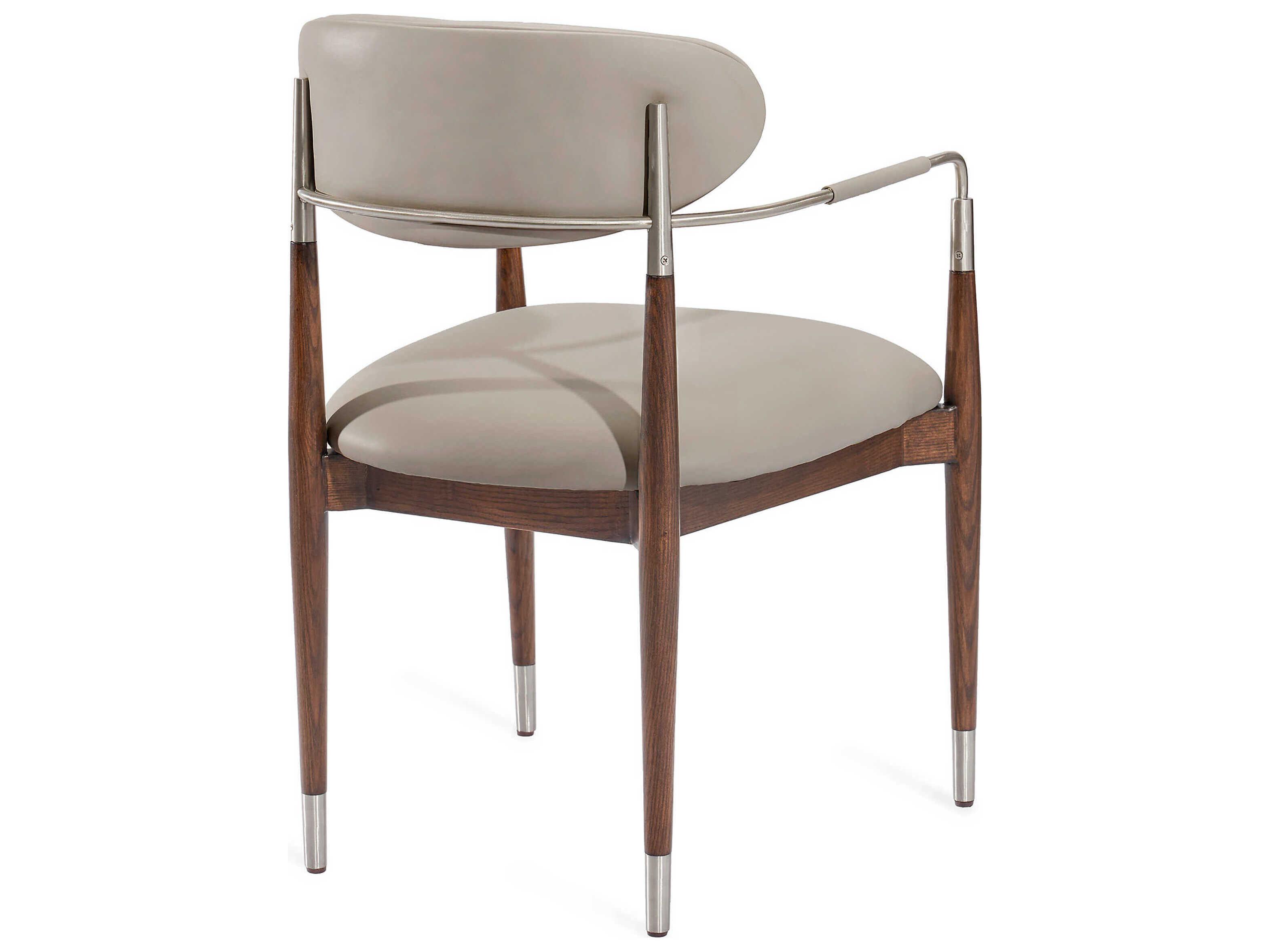 Interlude Home Cidra Walnut Wood Brown Arm Dining Chair
