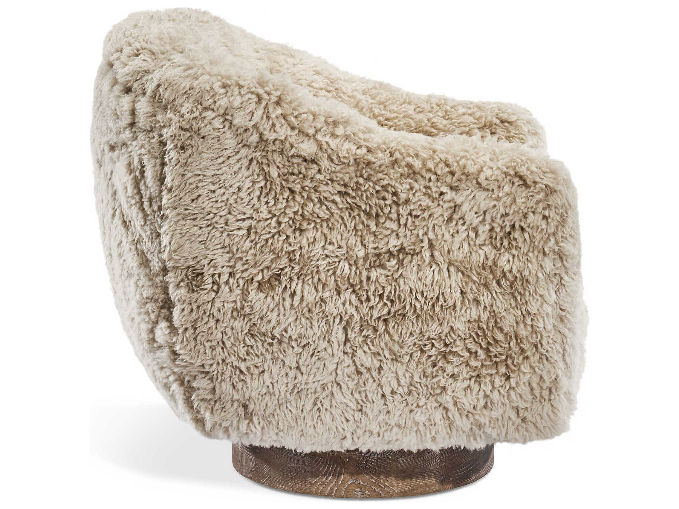 Interlude Home Simone Swivel Beige Leather Accent Chair