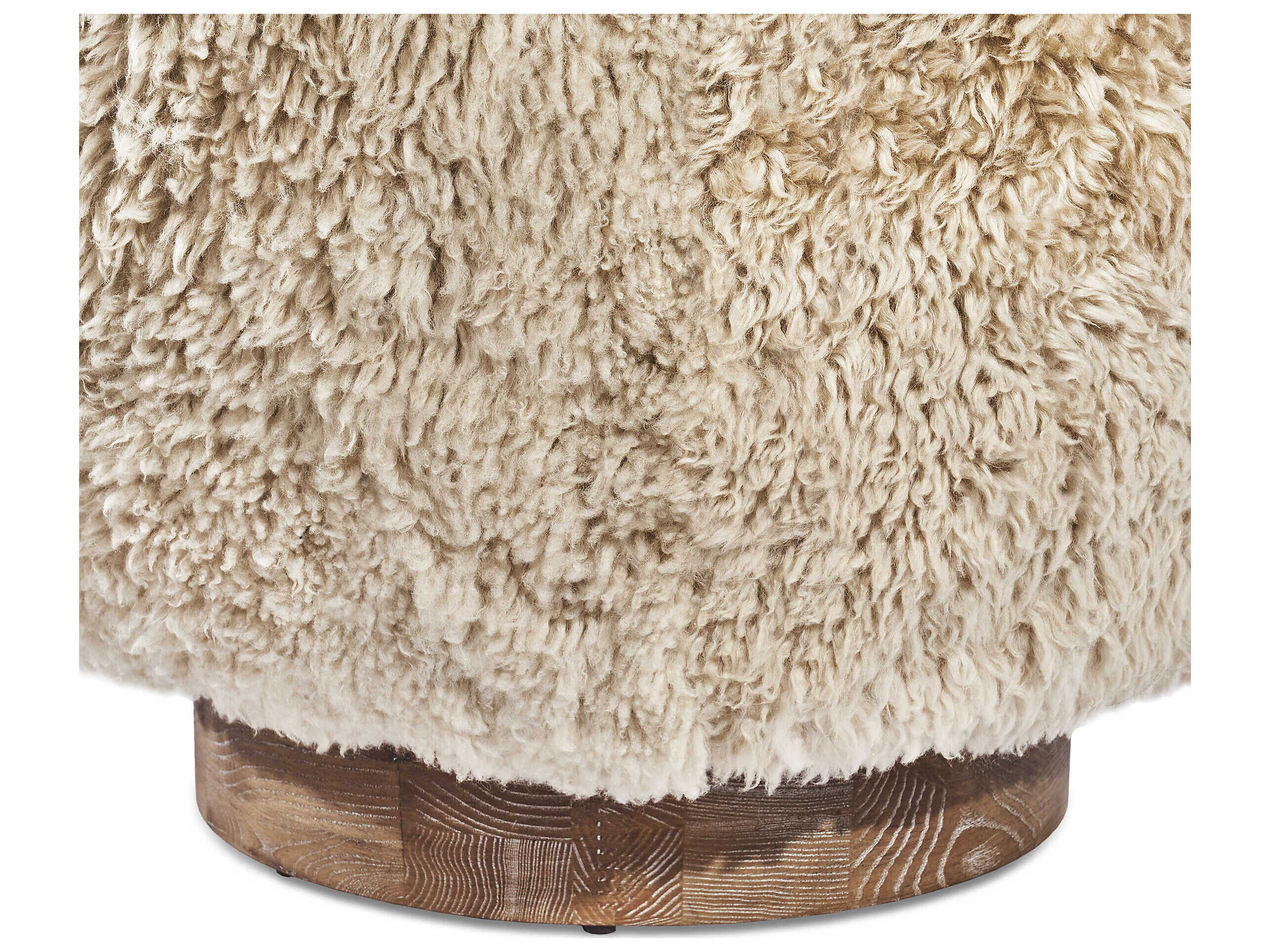 Interlude Home Simone Swivel Beige Leather Accent Chair