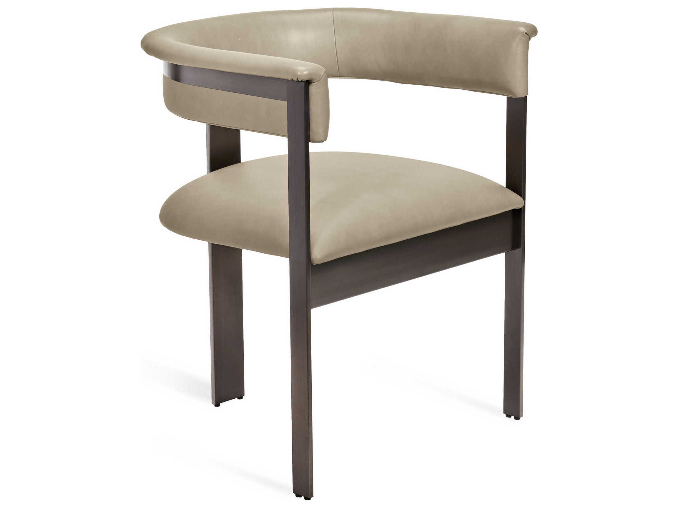 Interlude Home Darcy Leather Beige Upholstered Arm Dining Chair