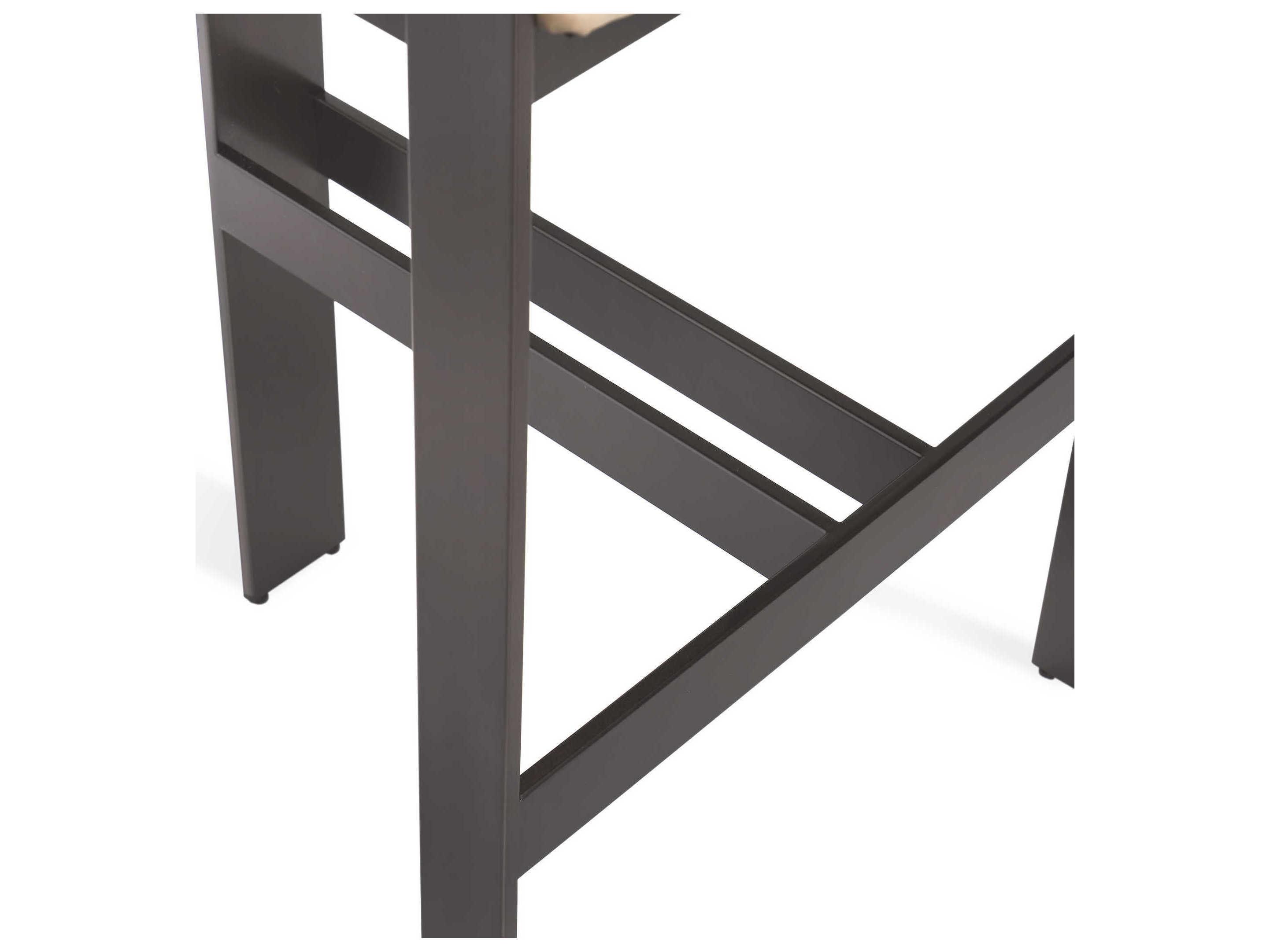 Interlude Home Darcy Leather Fawn Taupe Graphite Bar Stool