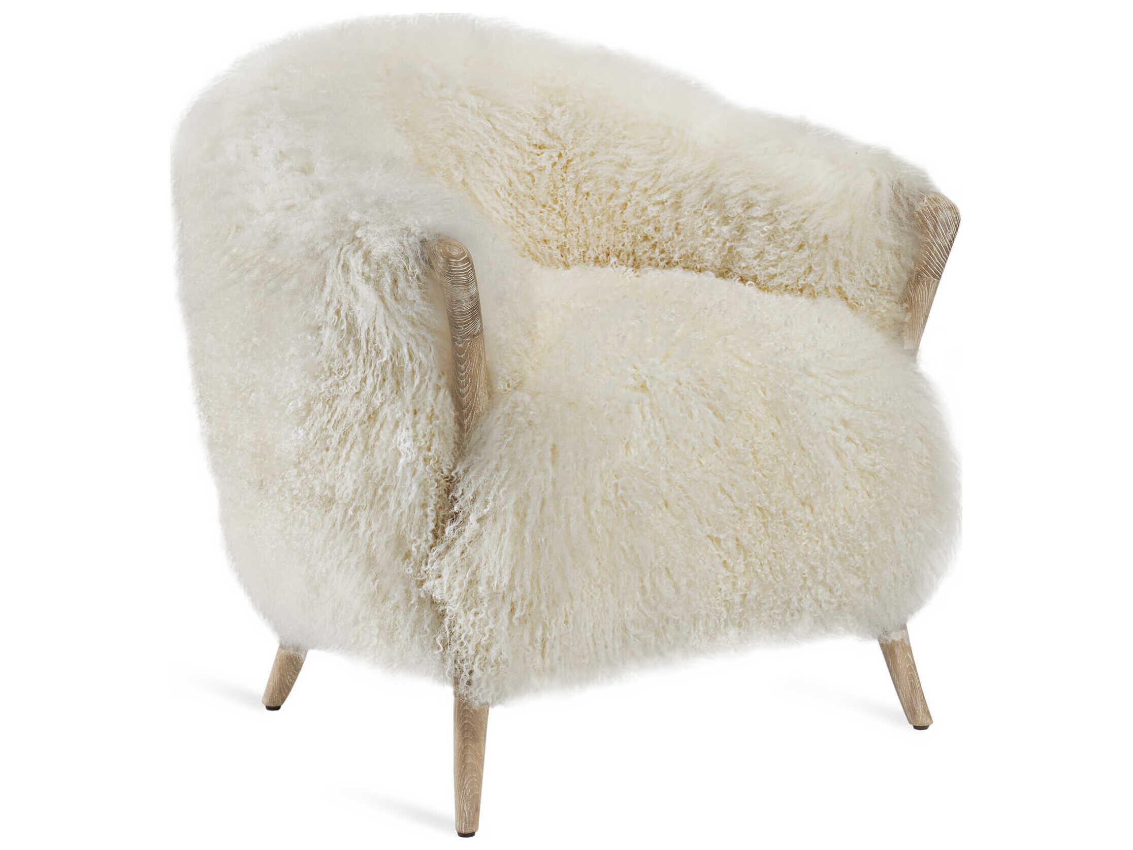 Interlude Home Ilaria Fur Brown Accent Chair